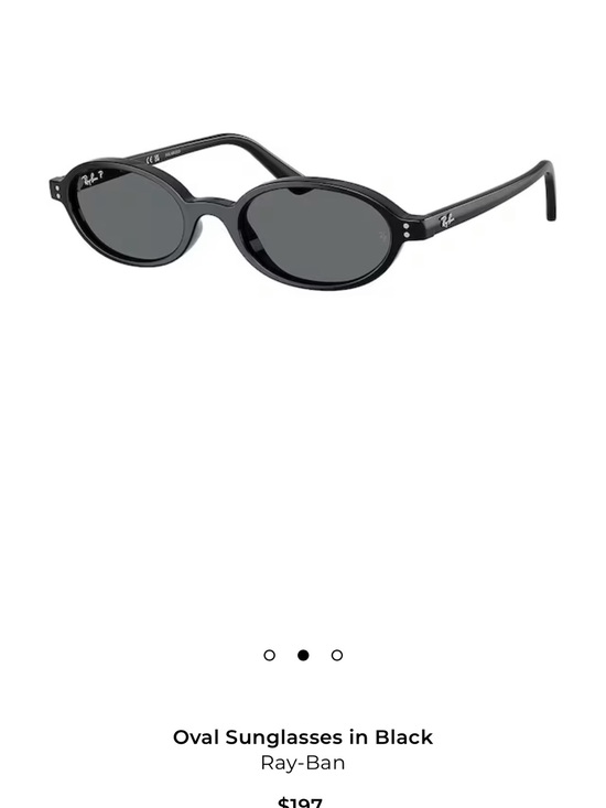Ray-Ban Women\'s Oval Sunglasses — Black Frames with Dark Gray Lenses main image 5